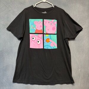 Peppa Pig Color Block Graphic Tee Black Ripple Junction XL Skater Kidcore